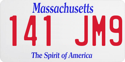 MA license plate 141JM9
