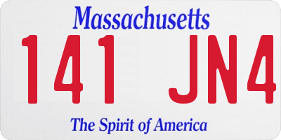 MA license plate 141JN4
