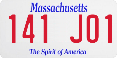 MA license plate 141JO1