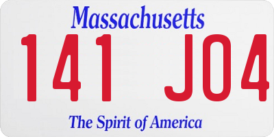 MA license plate 141JO4