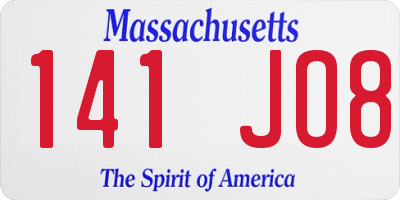 MA license plate 141JO8