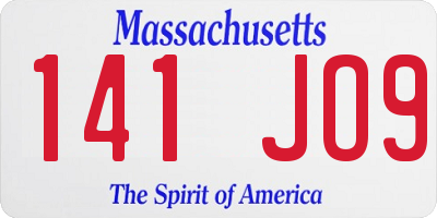 MA license plate 141JO9