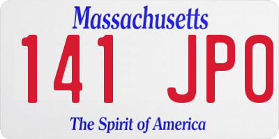 MA license plate 141JP0