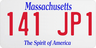 MA license plate 141JP1