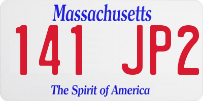 MA license plate 141JP2