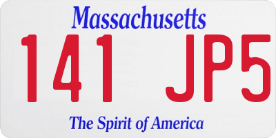 MA license plate 141JP5