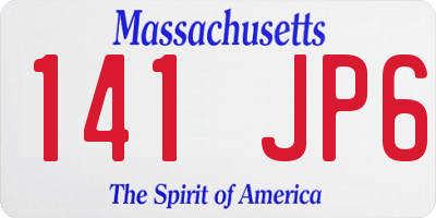 MA license plate 141JP6
