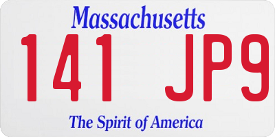 MA license plate 141JP9