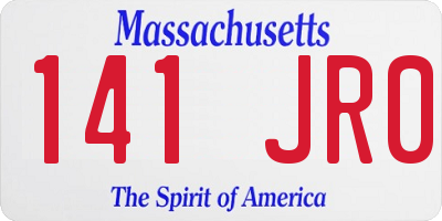 MA license plate 141JR0