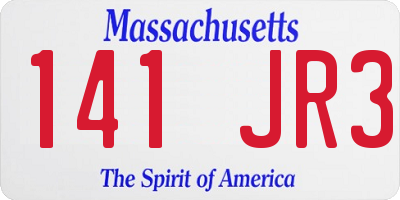 MA license plate 141JR3