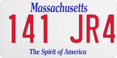 MA license plate 141JR4