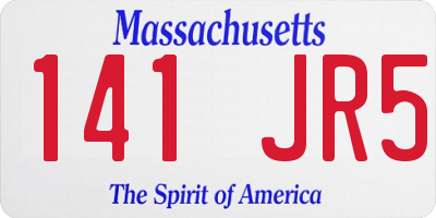 MA license plate 141JR5