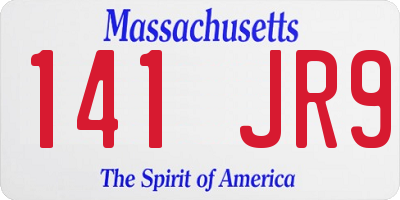 MA license plate 141JR9