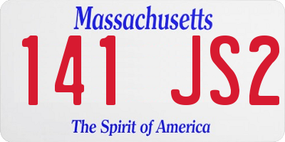 MA license plate 141JS2