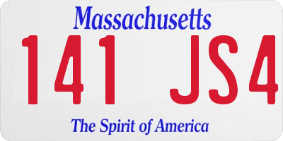 MA license plate 141JS4