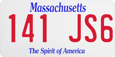 MA license plate 141JS6