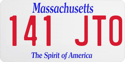 MA license plate 141JT0