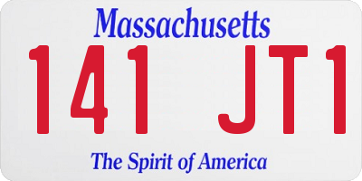 MA license plate 141JT1
