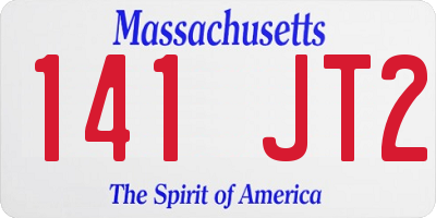 MA license plate 141JT2