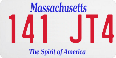 MA license plate 141JT4