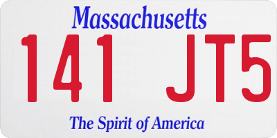 MA license plate 141JT5