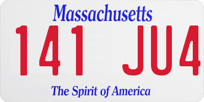 MA license plate 141JU4