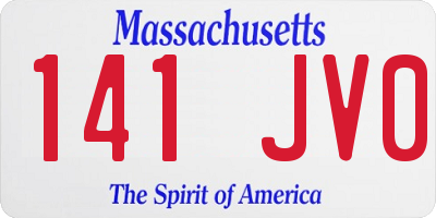 MA license plate 141JV0