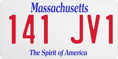 MA license plate 141JV1