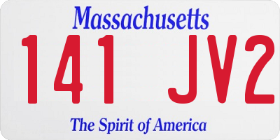 MA license plate 141JV2