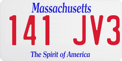MA license plate 141JV3