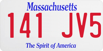 MA license plate 141JV5