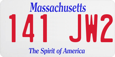 MA license plate 141JW2