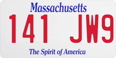 MA license plate 141JW9