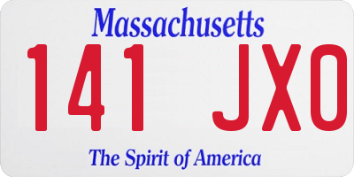 MA license plate 141JX0