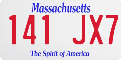MA license plate 141JX7
