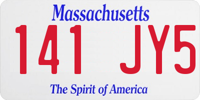 MA license plate 141JY5