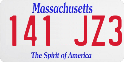 MA license plate 141JZ3