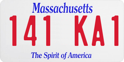 MA license plate 141KA1