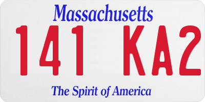 MA license plate 141KA2