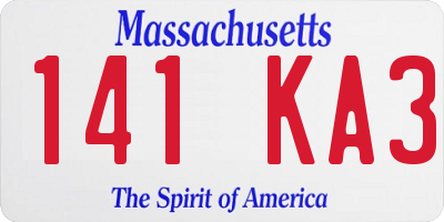 MA license plate 141KA3