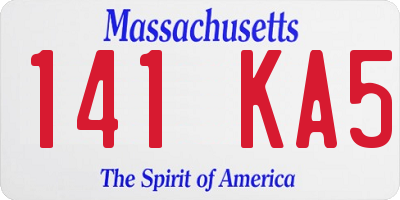 MA license plate 141KA5