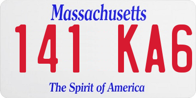 MA license plate 141KA6