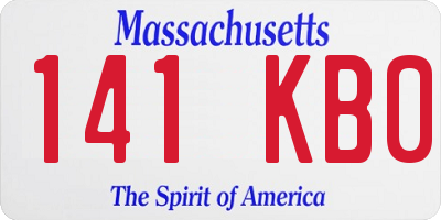MA license plate 141KB0