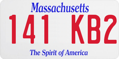 MA license plate 141KB2