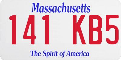 MA license plate 141KB5