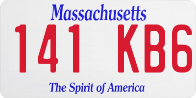 MA license plate 141KB6