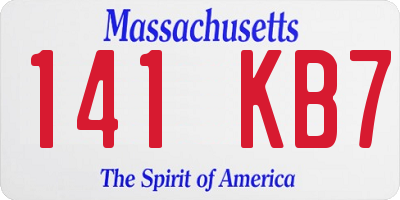MA license plate 141KB7