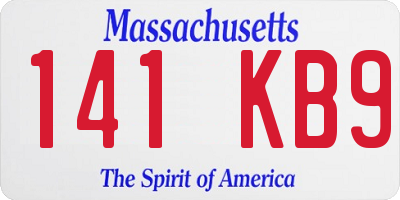 MA license plate 141KB9