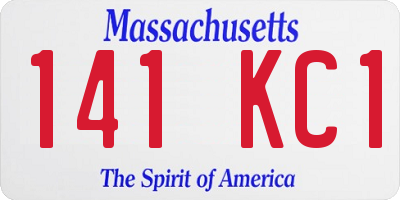 MA license plate 141KC1