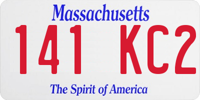 MA license plate 141KC2